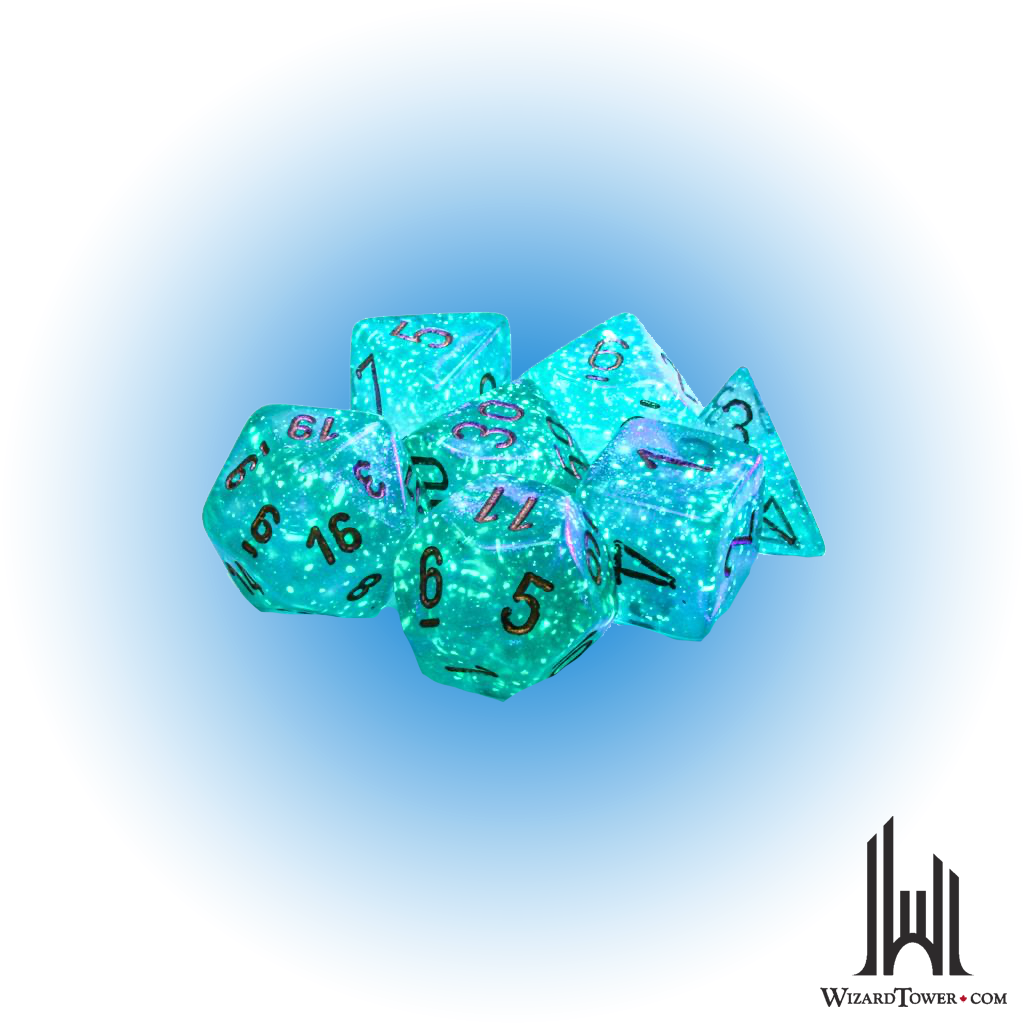 Dice Set -  Borealis Teal / Gold Luminary 7ct